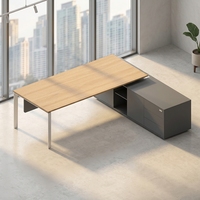 Bureau de direction moderne en bois massif avec fonction extensible pour poste de travail commercial en open space