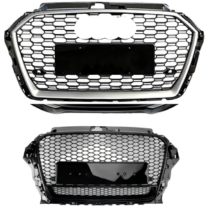 RS3 Lower <span class=keywords><strong>Q</strong></span> CYH Honeycomb สำหรับ A3/S3 8P (2008-2012) <span class=keywords><strong>Sportback</strong></span> OEM CYH สีดำเงา/โครเมียม ด้านหน้า สำหรับ A3 8P - Product Image 1