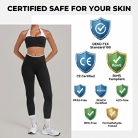 Ensemble de sport 2 pièces pour femme : Soutien-gorge de sport halter contrastant et Legging de yoga – Tenue de fitness et de gym