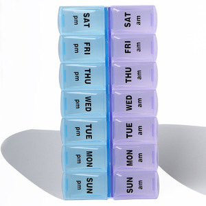 Portable Pillbox 14 Compartments Mini Size 7 Day Supply Reusable Medicine Organizer With Lid For Daily Medication Storage - Product Image 3