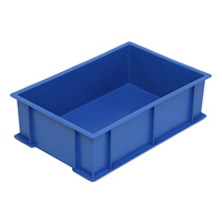 Boîte de rangement industrielle en PP vierge 100% moulée par injection, à parois carrées, durable, écologique, capacité 10-20L, petite taille