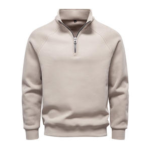 Sweat-shirt à demi-zip doublé pour homme d'hiver, col montant, style européen, <span class=keywords><strong>pull</strong></span> chaud, tendance, polyvalent, streetwear, haut à quart de zip - Product Image 5