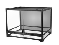 Terrarium en verre pour reptiles avec couvercle en maille amovible, portes à ouverture frontale, vivarium, plusieurs tailles pour serpent, lézard, gecko, grenouille