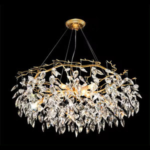 Modern Design K9 Crystal Rain Drop Chandelier Ballroom Villa Tree Branch Style pendant <b>light</b> for Living Room - Product Image 1