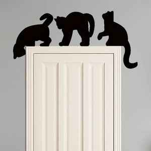 Cat-themed <b>decorative</b> door frame <b>wall</b> stickers, switch stickers, bedroom <b>wall</b> <b>decorations</b>, Halloween party <b>decorations</b>, props. - Product Image 1