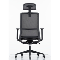Mobilier Commercial, chaise de bureau, accoudoir fixe PA, chaises en maille, appui-tête ergonomique, dossier haut, chaise de bureau confortable