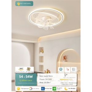 มอเตอร์ทำจากทองแดงบริสุทธิ์มีไฟ LED สำหรับห้องนอนห้องนั่งเล่นพัดลมติดเพดานมีไฟ - Product Image 2