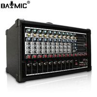 Console de mixage audio numérique professionnelle OEM 6, 8, 10, 12 canaux avec amplificateur de puissance intégré pour DJ, maison, KTV, spectacle