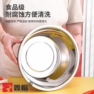 Bol mélangeur en acier inoxydable Xinrong avec passoire, bassin de cuisine multifonctionnel pour laver les légumes, le riz et pétrir la pâte - Product Image 3