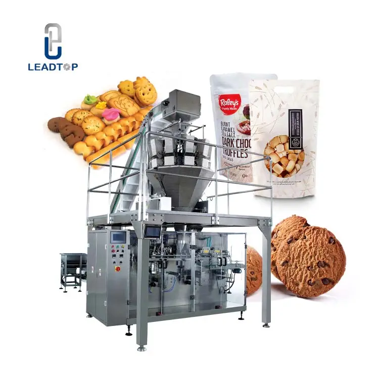 Automatische Multi head Waage vffs Puffed Snacks Verpackungs maschine Standup Beutel Garnelen Cracker Verpackungs maschine