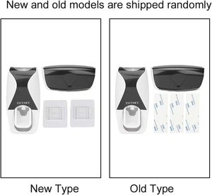 2 Pcs Ensemble de salle de bain Distributeur de dentifrice automatique mural 5 fentes Porte-brosse à dents pour adultes enfants Kit d'utilisation familiale - Product Image 6