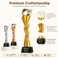 Trophée en résine personnalisé avec logo gravé, sphère de cristal transparente, forme torsadée, pour récompenses sportives et professionnelles