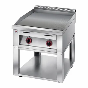 Fábrica Queimador 10kw 610mm Elétrica Flat Grill Churrasco Antiaderente Heavy Duty Gás Griddle