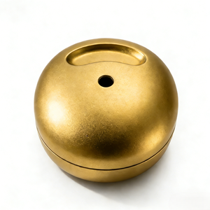 Brûleur d'encens rond minimaliste personnalisé de haute qualité OEM, décoration d'aromathérapie pour la maison, en aluminium, laiton, or, métal - Product Image 1