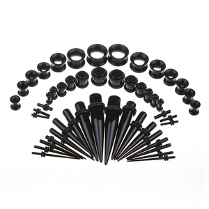 Nuevo 50 unids/set 14-00G acrílico tapones y tapones túneles de silicona oreja calibre expansor conjunto cuerpo Piercing joyería oreja estiramiento Kit - Product Image 4