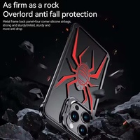 2025 nouvelle armure aluminium coque de téléphone IPhone16 Pro araignée élément support d'objectif sans bordure creux refroidissement galvanoplastie antichoc 3