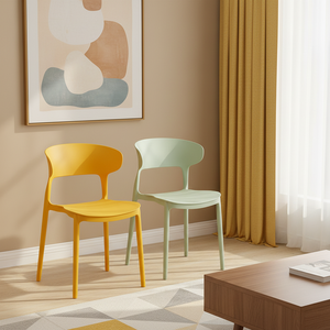 Sillas de Comedor Convertibles de Plástico con Respaldo Grueso, Diseño Moderno y Sencillo, para Hogar, Comercio, Restaurante, Estilo Nórdico, <span class=keywords><strong>Silla</strong></span> de Maquillaje de PP - Product Image 4