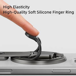 Relief 360 Rotating Adjustable Height Dual Side Magnetic Aluminum Alloy Handlebar Mount Phone Grip <b>Stand</b> Universal Soft Ring - Product Image 4