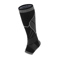 Manchon de compression long tricoté réglable pour football et soccer avec protège-tibias et support de cheville