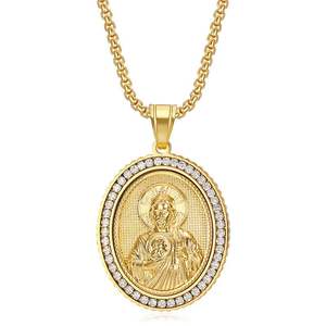 Jehovah เพชรฮิปฮอปศาสนาคริสเตียนเหรียญ PVD สแตนเลสเครื่องประดับแฟชั่นสร้อยคอจี้ชุบทอง18K สำหรับผู้หญิง - Product Image 2