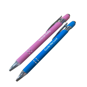 قلم كروي 2 في 1 مخصص من معدن الألومنيوم والمطاط انقر فوق شعار ليزر - Product Image 1