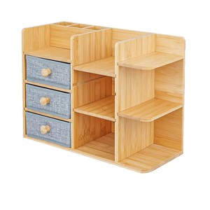 Bamboo Cosmetic Desktop Shelf 4 Layers <b>With</b> Drawers Makeup Organizer <b>Storage</b> Rack For <b>Dressing</b> <b>Table</b> Bedroom - Product Image 5