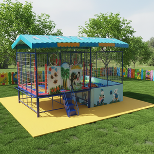 Enfants mer fermée boule étang trampoline, trampoline carré avec piscines à balles - Product Image 3
