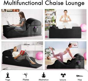 Novo Sofá Curvo Moderno Multifuncional para Casal, Cadeira de Yoga, Chaise Longue em Tecido S-Shaped para Compressão em Sala de Estar - Product Image 3