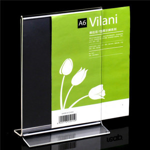 Tùy chỉnh t-hình dạng đơn dấu hiệu chủ nhà máy-acrylic cho <span class=keywords><strong>plexiglass</strong></span> A4/A5 GiấY ĐứNg nhựa quảng cáo đứng carton kệ trưng bày - Product Image 3