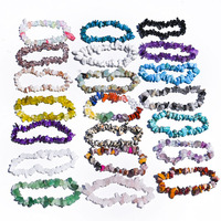 Bracelet élastique en cristal naturel, quartz rose et améthyste, gravé de galets multicolores, fait main par des artisans – Meilleures ventes