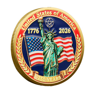 Памятная монета «Статуя Свободы» к 250-летию Америки (1776-2026), позолоченная, двухцветная, из литого металла, коллекционная - Product Image 2
