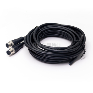 M12 12Pin Loại Hàn Nam Cáp Thẳng Một Mã Với Bảo Vệ Mạng Đôi Kết Thúc Giao Tiếp Cáp Xoắn Ốc Cat6a - Product Image 3