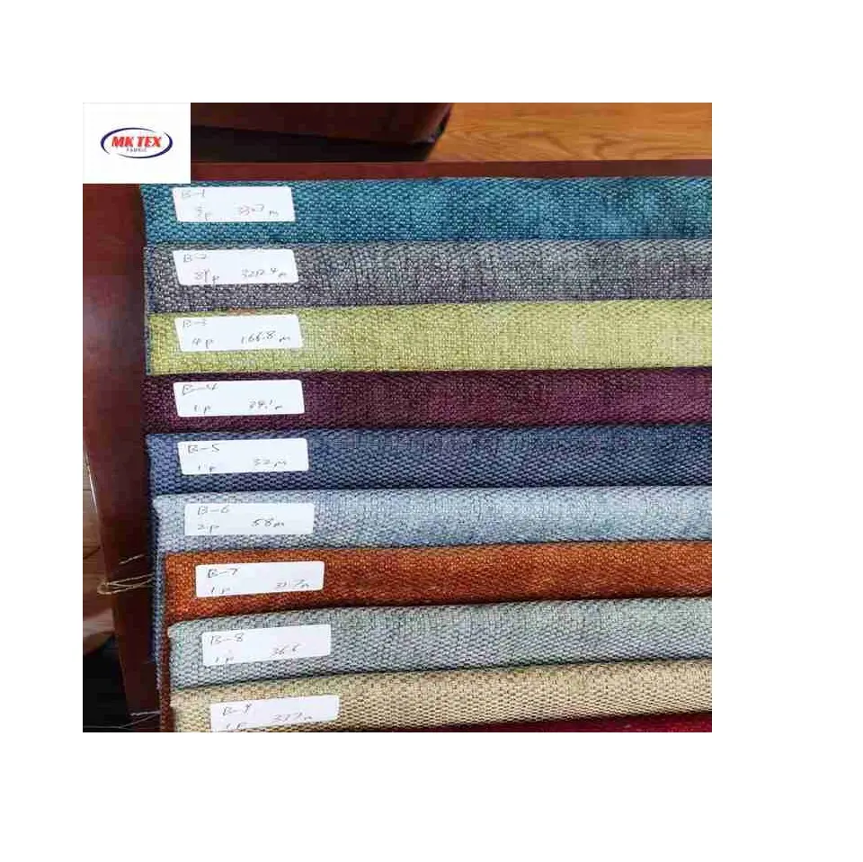 Competitive Price Hot Sale High quality korean chenille sofa woven dyed fabric stock lot Polyester Fiber