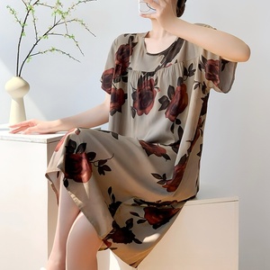 Nuova <span class=keywords><strong>Camicia</strong></span> <span class=keywords><strong>da</strong></span> <span class=keywords><strong>Notte</strong></span> Comoda in <span class=keywords><strong>Viscosa</strong></span> per Donna, Vestito Estivo Sottile con Stampa alla Moda, Maniche Corte e Collo Tondo, Abbigliamento <span class=keywords><strong>da</strong></span> Casa - Product Image 1
