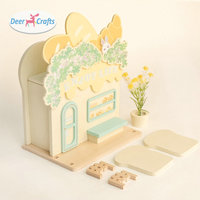 Juego de panadería de madera para niños, casa de muñecas 3D con comida para juegos de simulación, juguetes creativos de tienda de dulces para decoración de juegos de rol DA06660