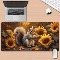 Écureuil en tournesols beaux tapis de souris de jeu PC élégants tapis de joueur Teclado tapis de tapis ergonomique tapis de bureau pour ordinateur portable 900X400