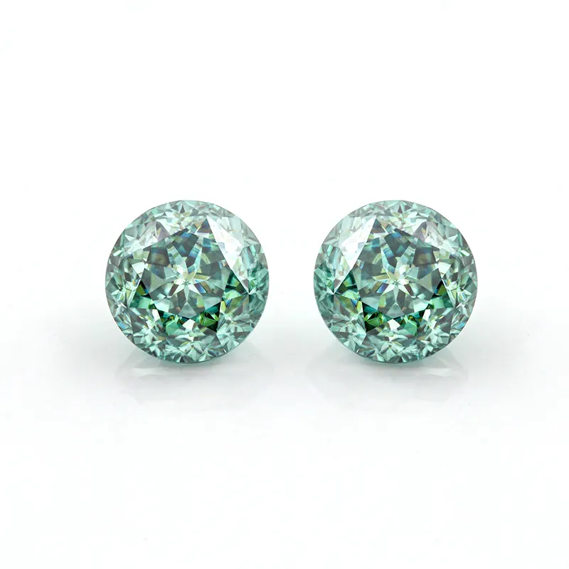 Joyería de lujo personalizada, Diamante moissanita suelto, corte antiguo, Color verde azulado