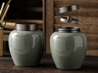 Vente directe d'usine, coffret cadeau de luxe pour boissons et thé, boîte en cuir PU noir foncé avec deux pots en céramique de qualité alimentaire