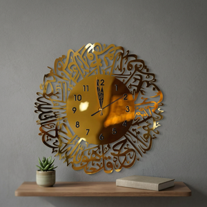 Gold Plated Wall <b>Clock</b> Round Bohemian Design <b>Mirror</b> Effect Quartz Analog Hanging <b>Clock</b> for Living Room - Product Image 5