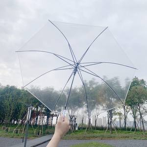 Parapluie semi-automatique transparent à 8 baleines de 21 pouces, vente en gros, impression de logo personnalisée, couleur personnalisée, cadeaux d'affaires - Product Image 1