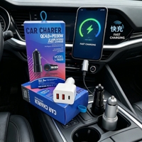 Chargeur rapide rétractable pour voiture, adaptateur de charge pour téléphones iPhone et Android, mini format, rapide, avec tension 12/24V