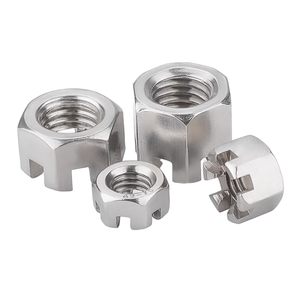 GB6178 Écrou hexagonal à tête hexagonale à tête <span class=keywords><strong>ronde</strong></span> fendue en acier inoxydable 304 M6 M8 M10 M12 M14 M16 M18 M20 M24 - Product Image 1
