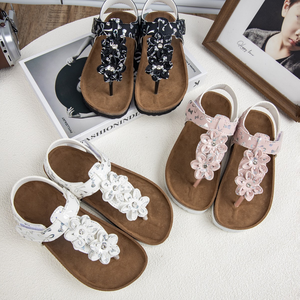 Sandalias de Playa para Niños con Diseño Floral y Suela de Corcho, Tallas 25-36, para Verano - Product Image 1