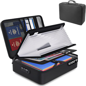 Sac de rangement pour documents ignifuge avec 13 pochettes, sac à dossier accordéon pour ranger des documents importants - Product Image 1