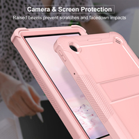 Coque de protection robuste rose tendance en PC et silicone pour enfants, avec support pliable, pour TCL Tab 10 5G