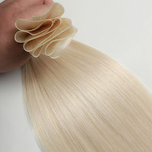 新しくデザインされたボリュームGenius Weft Hair Extensionsオリジナルナチュラル超薄型未加工生バージンロシアヘア手で結ばれたWeft - Product Image 4