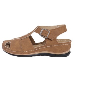 Women Closed-Toe Sandals Thick Sole Summer New Style Large Wedge Hollow Out European American Style Woven Beach Sandals - Product Image 5