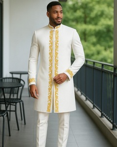 Nouveaux ensembles de costumes de style africain Kaftan pour hommes, ensemble 2 pièces, chemises et pantalons brodés, costumes traditionnels de luxe pour hommes - Product Image 4