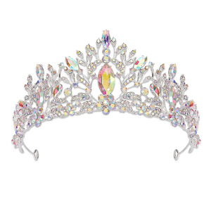 Mode mariée mariage strass couronnes luxe métal cristal fête diadèmes pour femmes coloré <span class=keywords><strong>diamant</strong></span> cheveux accessoires diadème - Product Image 4