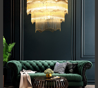 Lustre en cristal LED moderne de luxe pour salon, villa, hôtel